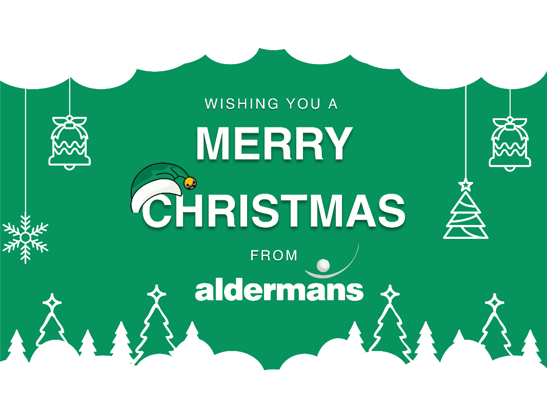 Metal Christmas greetings from Aldermans